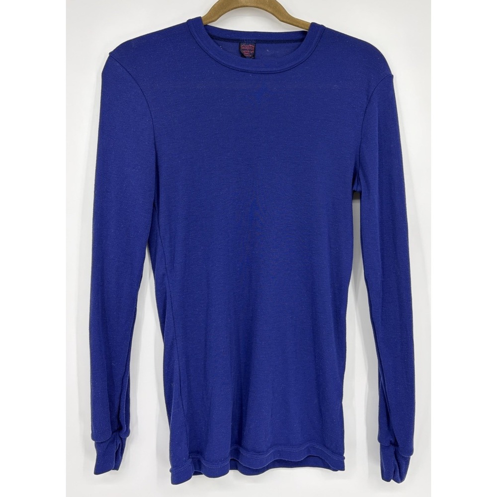 Vintage Capilene Base Layer Shirt Men's Small Blue Long Sleeve USA